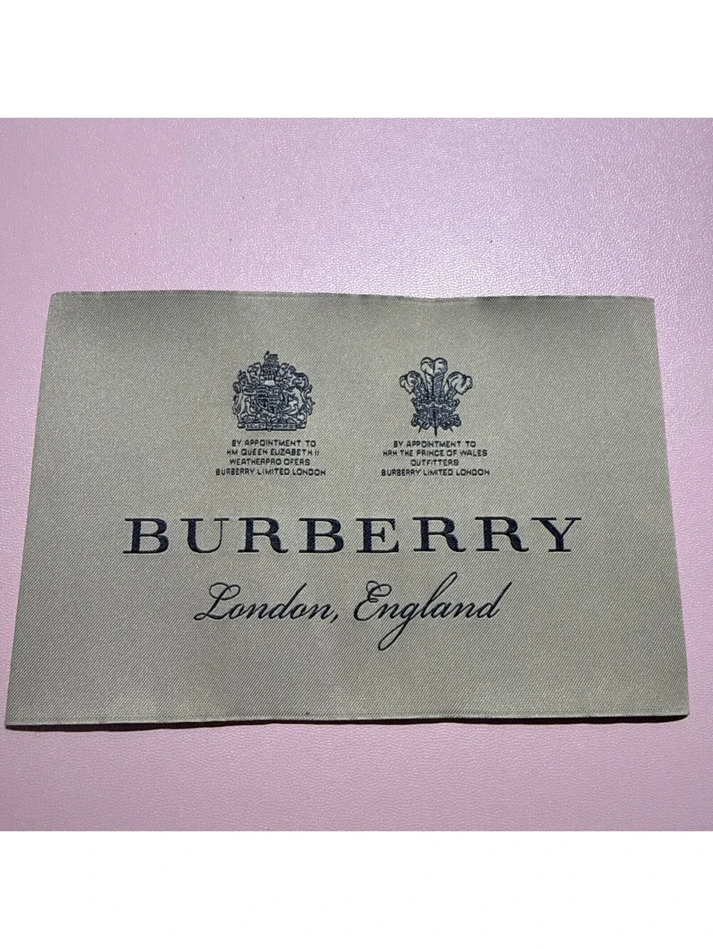 BURBERRY 1 Designer Tag LABEL Replacement Sewing Accessories 14 X 9.5 cm